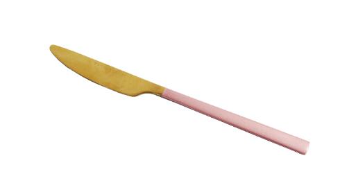 Faca de Mesa Rosa com Dourado Tableware