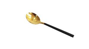 Colher de Sobremesa Preto com Dourado Tableware