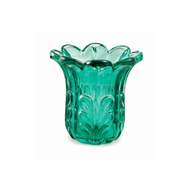 Vaso Grande Folha Esmeralda em Vidro
