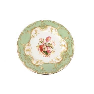 Prato Sobremesa Floreal Vintage Verde