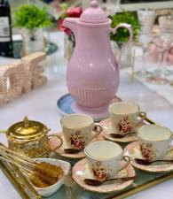 X�cara para Caf� Floreal Vintage Rosa