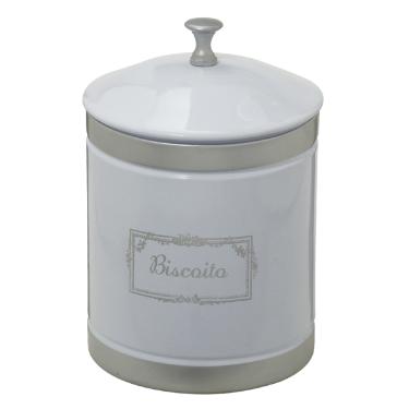 Lata Branca com Detalhe Cinza para Biscoito