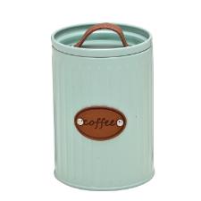 Lata Verde Menta com Al�a de Couro para Caf�