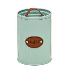 Lata Verde Menta com Al�a de Couro para A�ucar