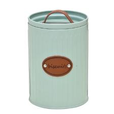 Lata Verde Menta com Al�a de Couro para Biscoito