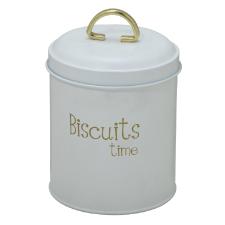 Lata Branco com Dourado para Biscoito