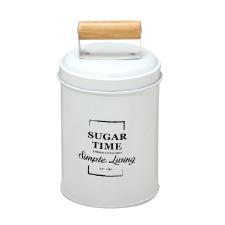 Lata Branca para A�ucar com Pegador de Madeira