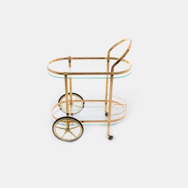 Carrinho para Ch� Dourado com Rosa