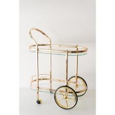 Carrinho para Ch� Dourado com Rosa