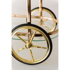 Carrinho para Ch� Dourado com Rosa