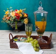 Suqueira de Cristal Ecologica Palmeira Tree Handpaint 2 Litros