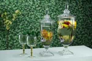 Suqueira de Cristal Ecologica Palmeira Tree Handpaint 4 Litros