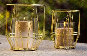 Porta Vela de Ferro e Vidro