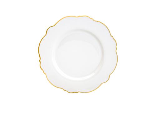 Prato de Sobremesa Maldivas Branco com Fio Dourado 21cm