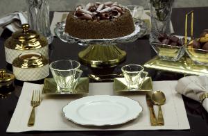 Prato de Sobremesa Maldivas Branco com Fio Dourado 21cm