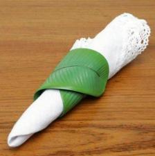 Anel de guardanapo folha de bananeira