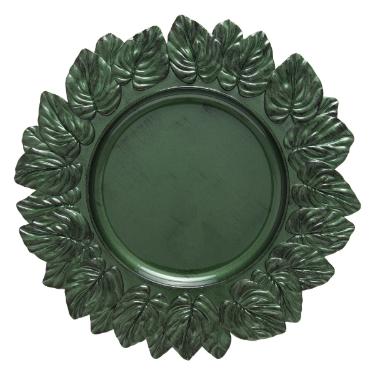 Sousplat Leaf Olive Antique