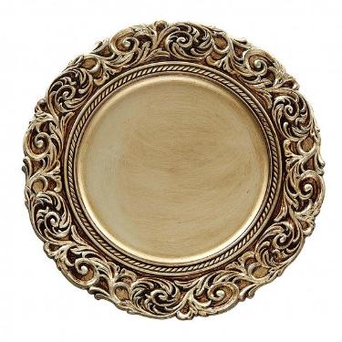 Sousplat Imperial Florenca Champagne Antique