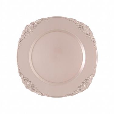 Sousplat Cha Galles Barroco Rose Gold