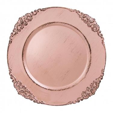 Sousplat Galles Barroco Rose Gold Antique