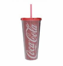 Copo com Canudo Coca-Cola Vermelho