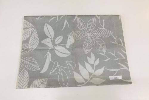 Trilho de Mesa Cinza Folhagem Branca