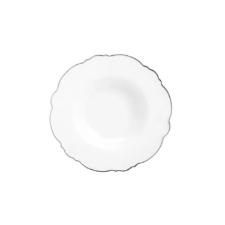 Prato Fundo Maldivas Branco com Fio Prateado