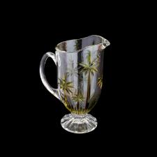 Jarra de Cristal de Chumbo Palmeira Pintada a M�o