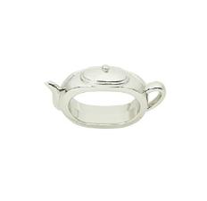 Jogo com 4 Aneis de Guardanapo de Zamac Niquelado Teapot