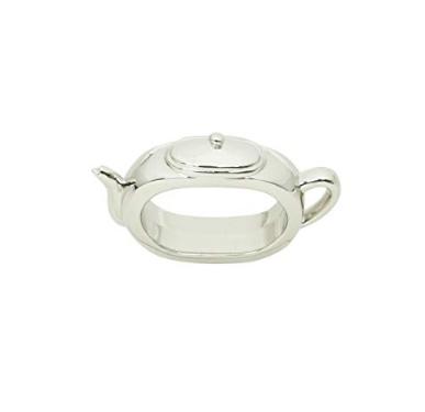 Jogo com 4 Aneis de Guardanapo de Zamac Niquelado Teapot