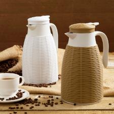 Garrafa T�rmica com Rattan de Pl�stico Marrom 1 Litro