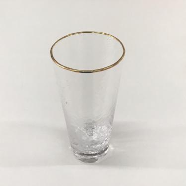 Copo de Vidro longo com Borda Dourada