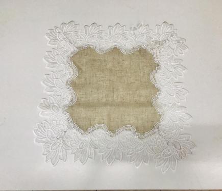 Guardanapo Bege com Borda Branca Rafimex