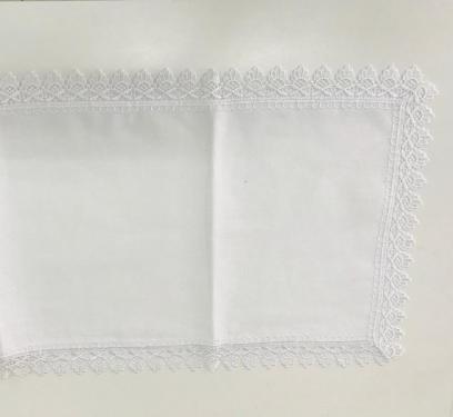 Caminho de Mesa Branco com Borda Branca Rafimex 40x220