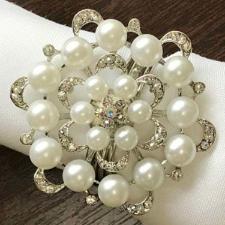 Jogo com 4 Porta Guardanapos Perolado Prata