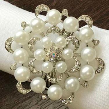 Jogo com 4 Porta Guardanapos Perolado Prata