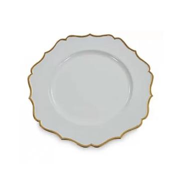 Sousplat Branco com Dourado