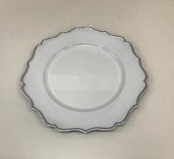 Sousplat Branco com Prateado