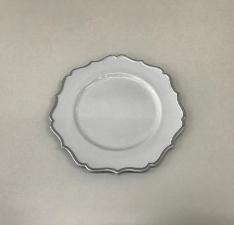 Sousplat de Ch� Branco com Prateado