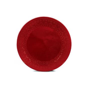 Prato Raso Relieve Vermelho