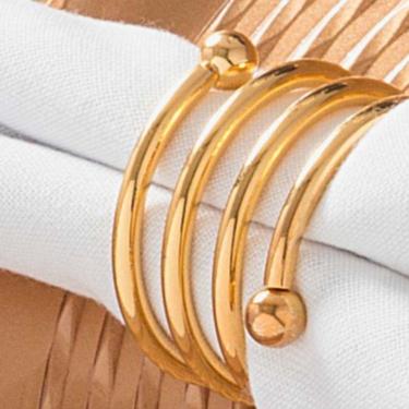 Jogo 4 Porta Guardanapos Mola em Metal Dourado