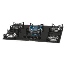 Fog�o Cooktop 5 Bocas Tripla Chama Vidro Bivolt Fischer 1743-5733