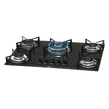 Fog�o Cooktop 5 Bocas Tripla Chama Vidro Bivolt Fischer 1743-5733