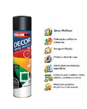 Tinta Spray Multiuso Preto Brilhante Decor Colorgin