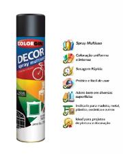 Tinta Spray Multiuso Preto Fosco Decor Colorgin