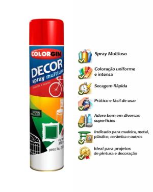 Tinta Spray Multiuso Vermelho DECOR Colorgin