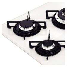 Cooktop a G�s Tramontina Glass 70cm 5 bocas com 1 Tripla Chama Bivolt Vidro Branco