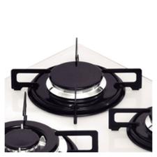Cooktop a G�s Tramontina Glass 70cm 5 bocas com 1 Tripla Chama Bivolt Vidro Branco