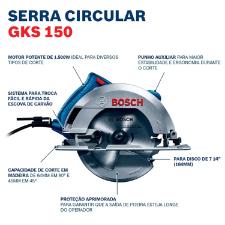 Serra Circular Profissional GKS 150 1500W 220V Bosch