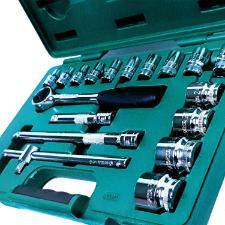 Jogo De Soquetes Estriados 1/2 Polegada 18 Pe�as SATA ST09203SJ